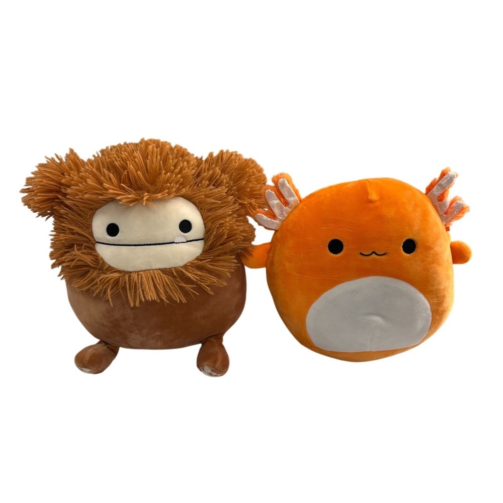 Squishmallows‎ 12" Plush Nico Orange Axolotl & Benny Bigfoot Yeti Set Bundle Lot